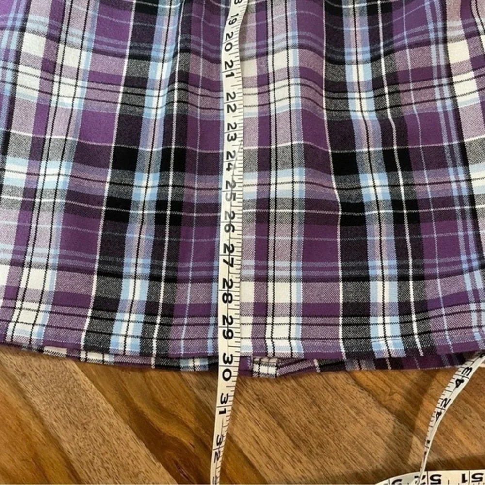 Scandia Woods Button Down Plaid Purple Lined Long‎ Sleeve Shirt sz M Cabincore